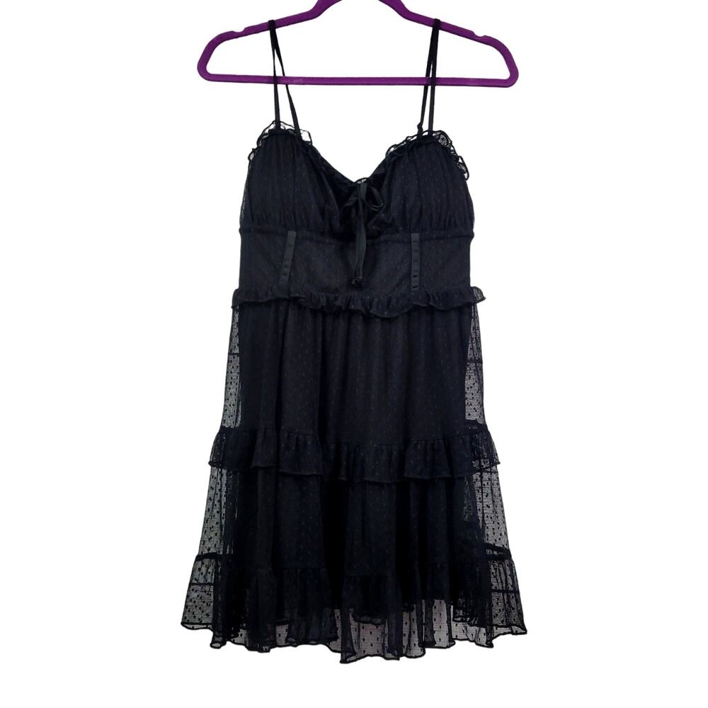 Wild Fable Swiss Dot Tiered Tulle Ruffle Whimsygoth Mini Dress Size S